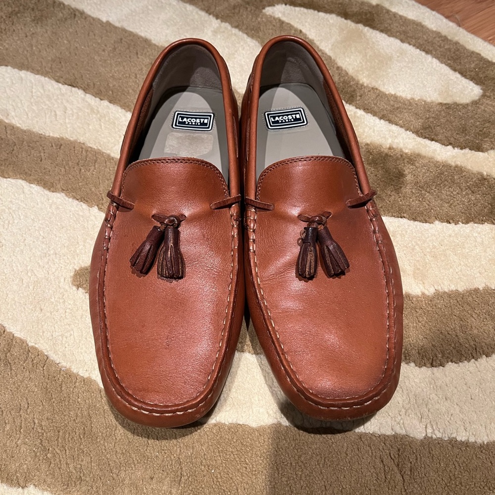Lacoste Concours Tassle 3 Clm Lth Mens Style Tan Size 13 USA